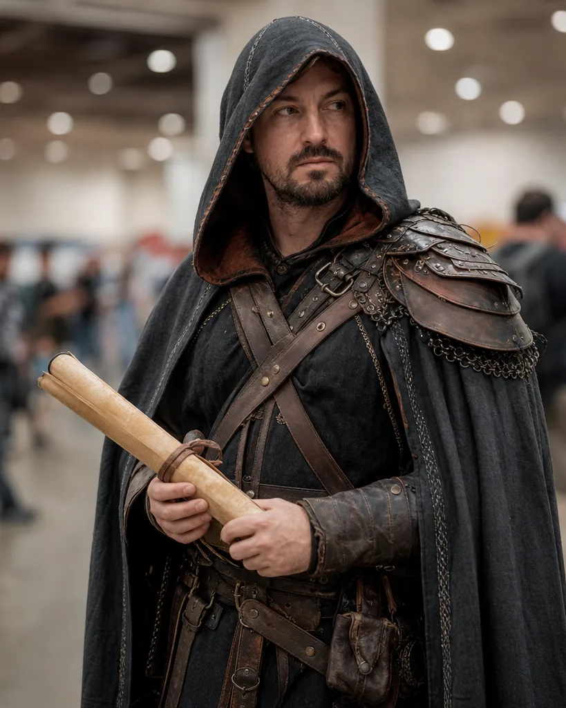 New cloak, new character. He is a wandering cartographer.